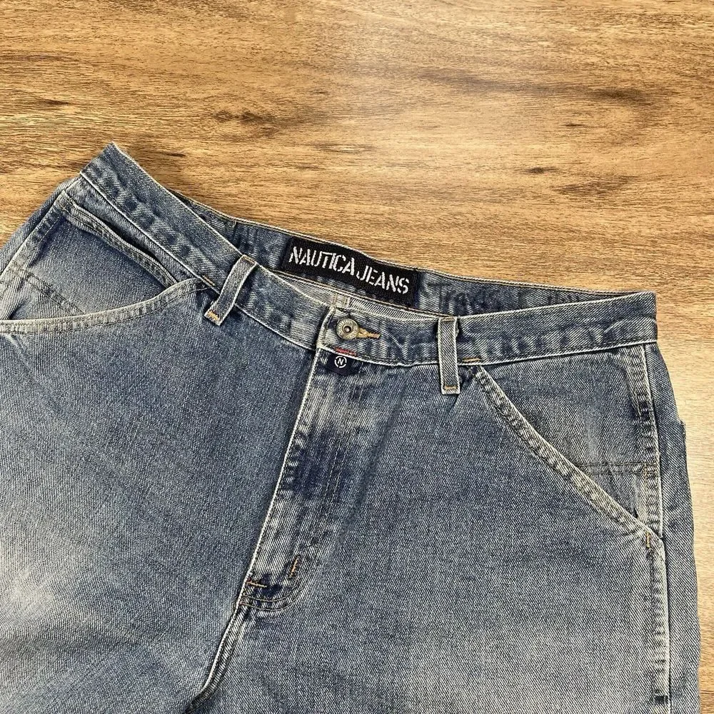 VTG Nautica Jeans Men's 36x30 Carpenter Loose Baggy‎ Wide Leg Y2K Skater Hip Hop